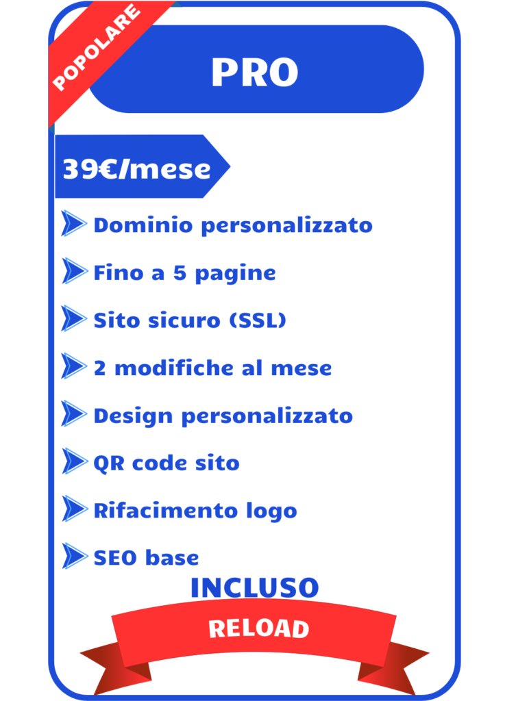 Piano Pro Webbli - La soluzione completa per siti web a noleggio per aziende e attività locali