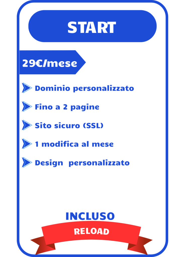 Piano Start Webbli - Sito web a noleggio economico per piccoli professionisti